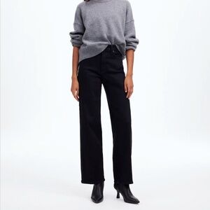 Madewell Women's The Perfect Vintage Wide Leg Jean Size 23 Washed black